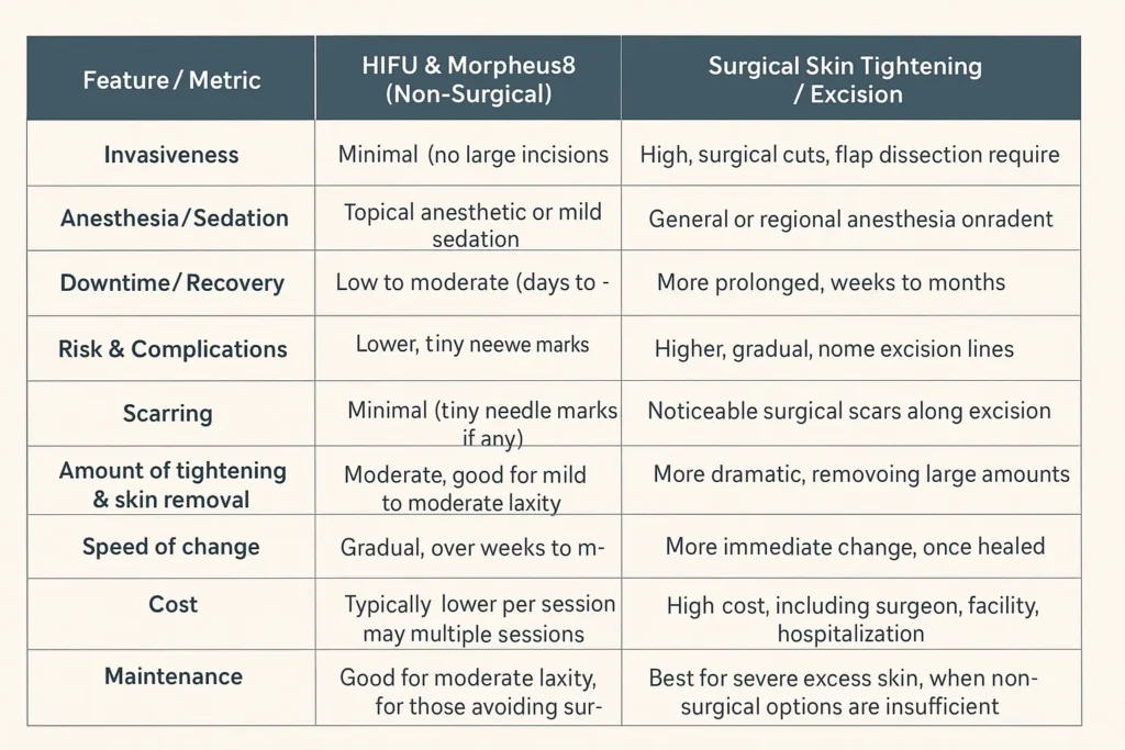 The Science of Skin Tightening 2 Table of skin tightening Wales benefits compared to surgical options